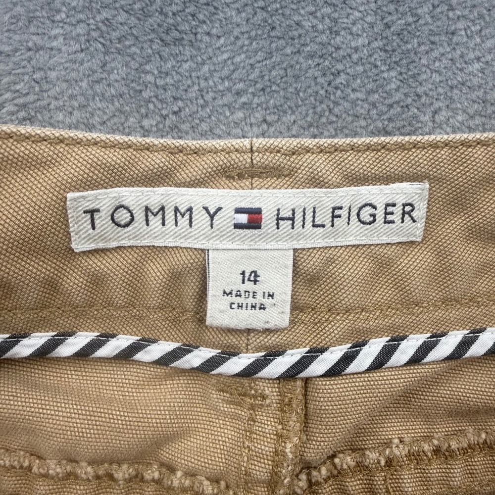 Tommy Hilfiger Khaki Cotton Button Front Mini Skirt Tan Canvas A-Line Size 14 - Picture 5 of 8